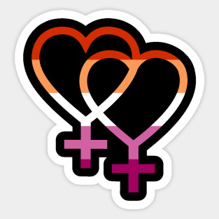 Lesbian Hearts Sticker